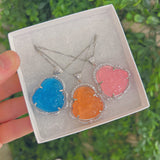 LIGHT BLUE BUDDHA CRISIANT SILVER necklace