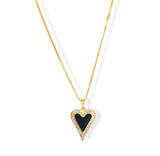 CRYSTAL BLACK HEART necklace