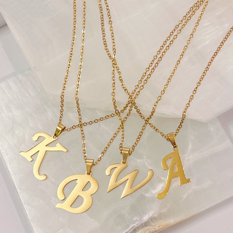 CURSIVE INITIAL STEEL MINI necklace