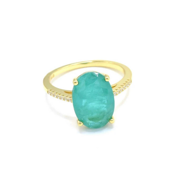 EMERALD OVAL GOLD ring