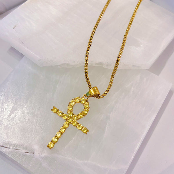 YELLOW ANKH necklace