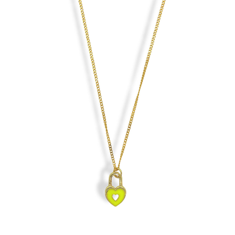 YELLOW HEART LOCK SUPER MINI necklace