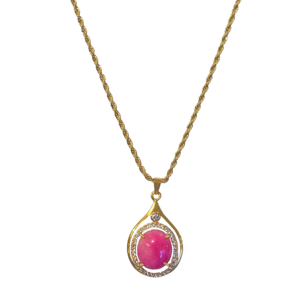 TAMI OVAL FUCHSIA necklace