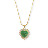 CRYSTAL HEART II JADE necklace