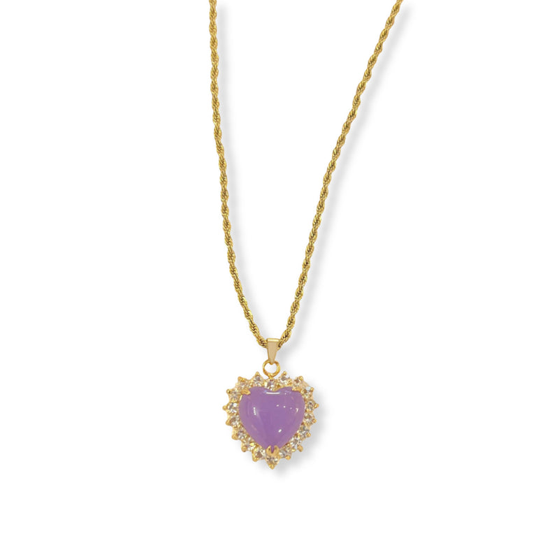 CRYSTAL HEART LAVENDER MINI necklace