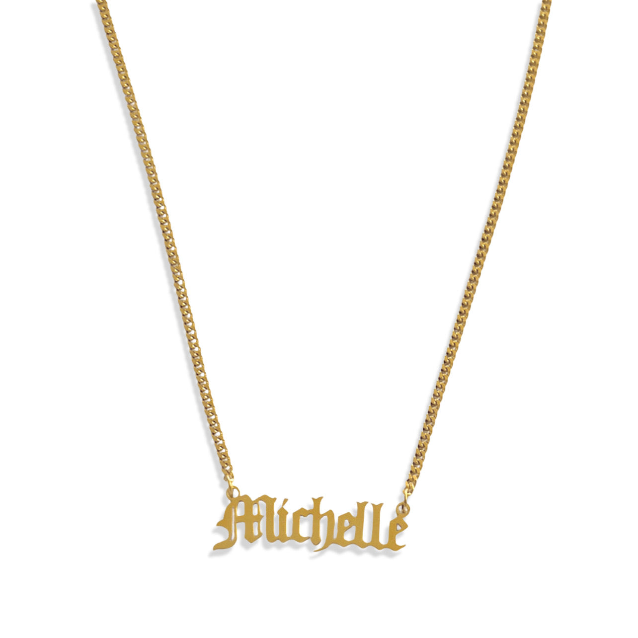 CUSTOM OLD ENGLISH NAMEPLATE necklace