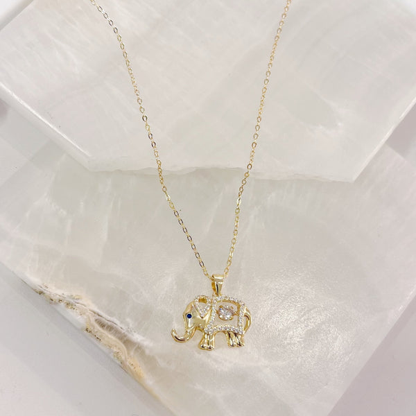 WISE CRYSTAL ELEPHANT necklace