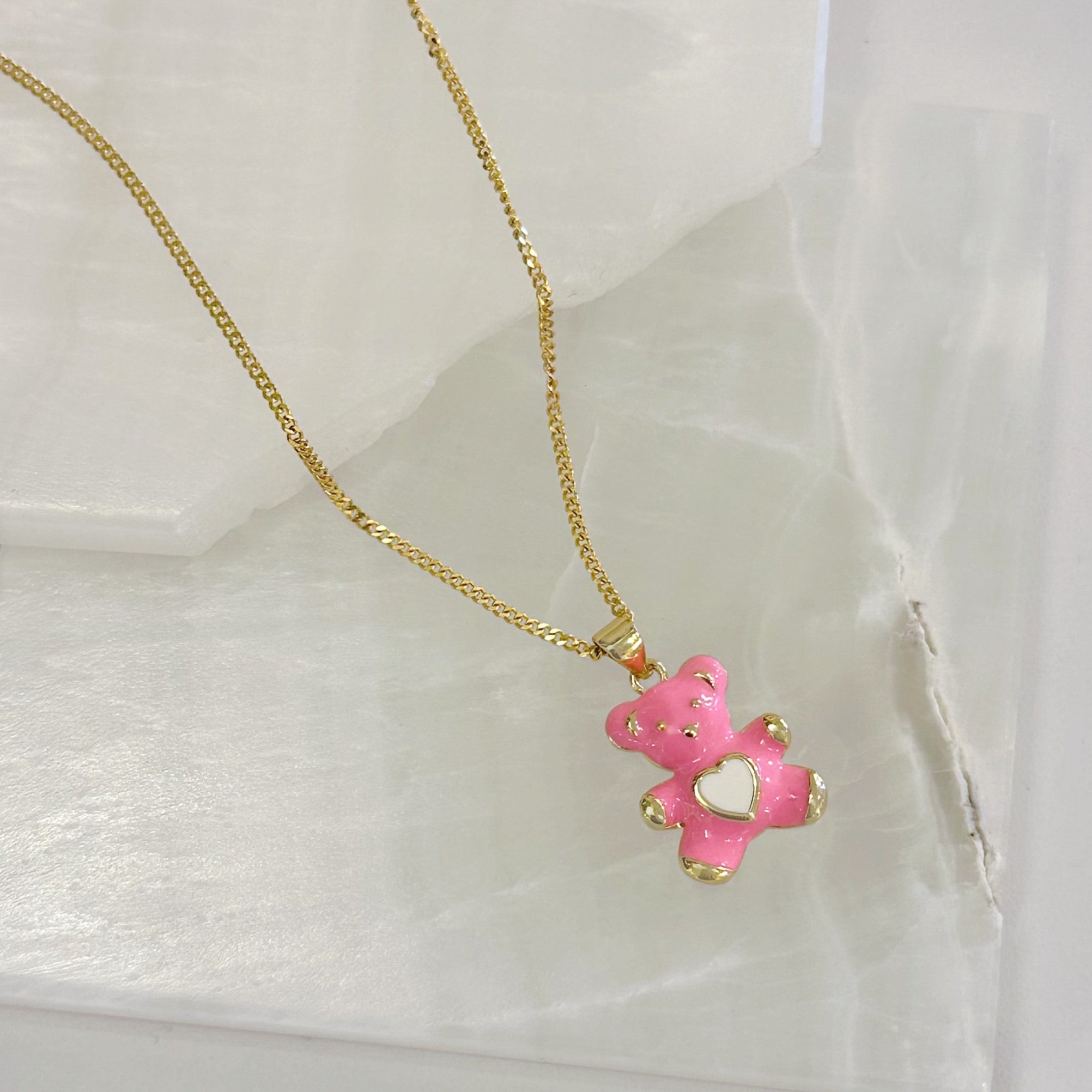 HOT PINK TEDDY necklace