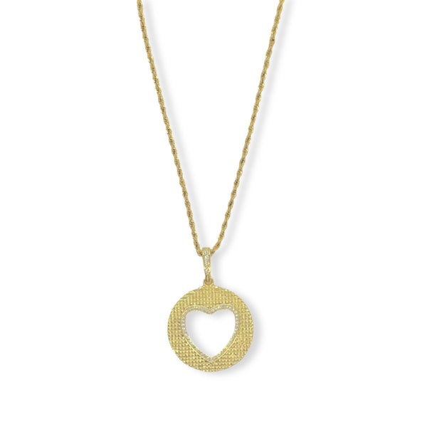 CIRCLE MEDALLION HEART GOLD necklace