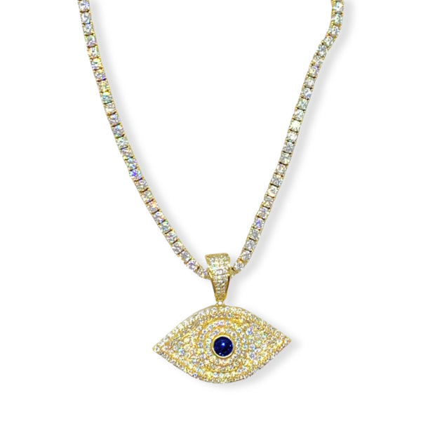 GOLD EVIL EYE necklace