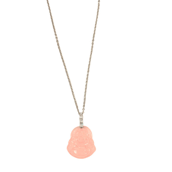 LIGHT PINK BUDDHA III STEEL MINI necklace