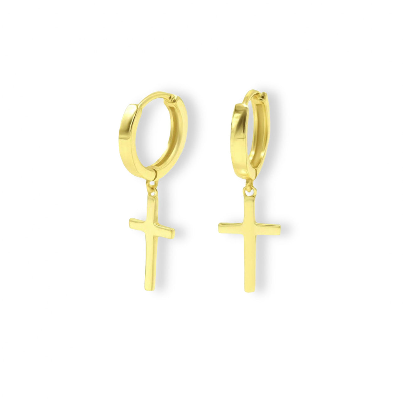 CROSS GOLD STEEL MINI HUGGIE earring