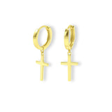 CROSS GOLD STEEL MINI HUGGIE earring