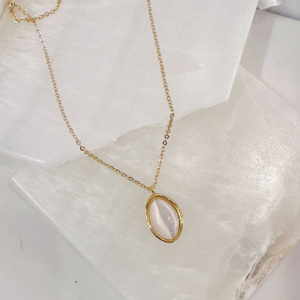 OVAL SELENITE necklace