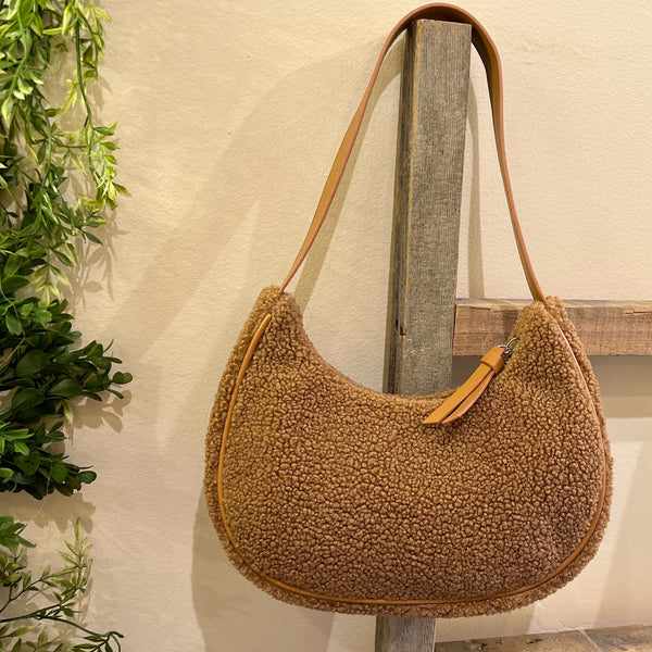 LIGHT BROWN TEDDY handbag