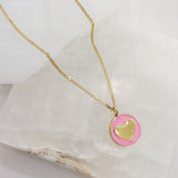 LIGHT PINK HEART CIRCLE necklace