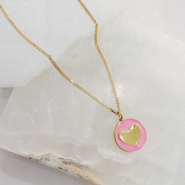 LIGHT PINK HEART CIRCLE necklace