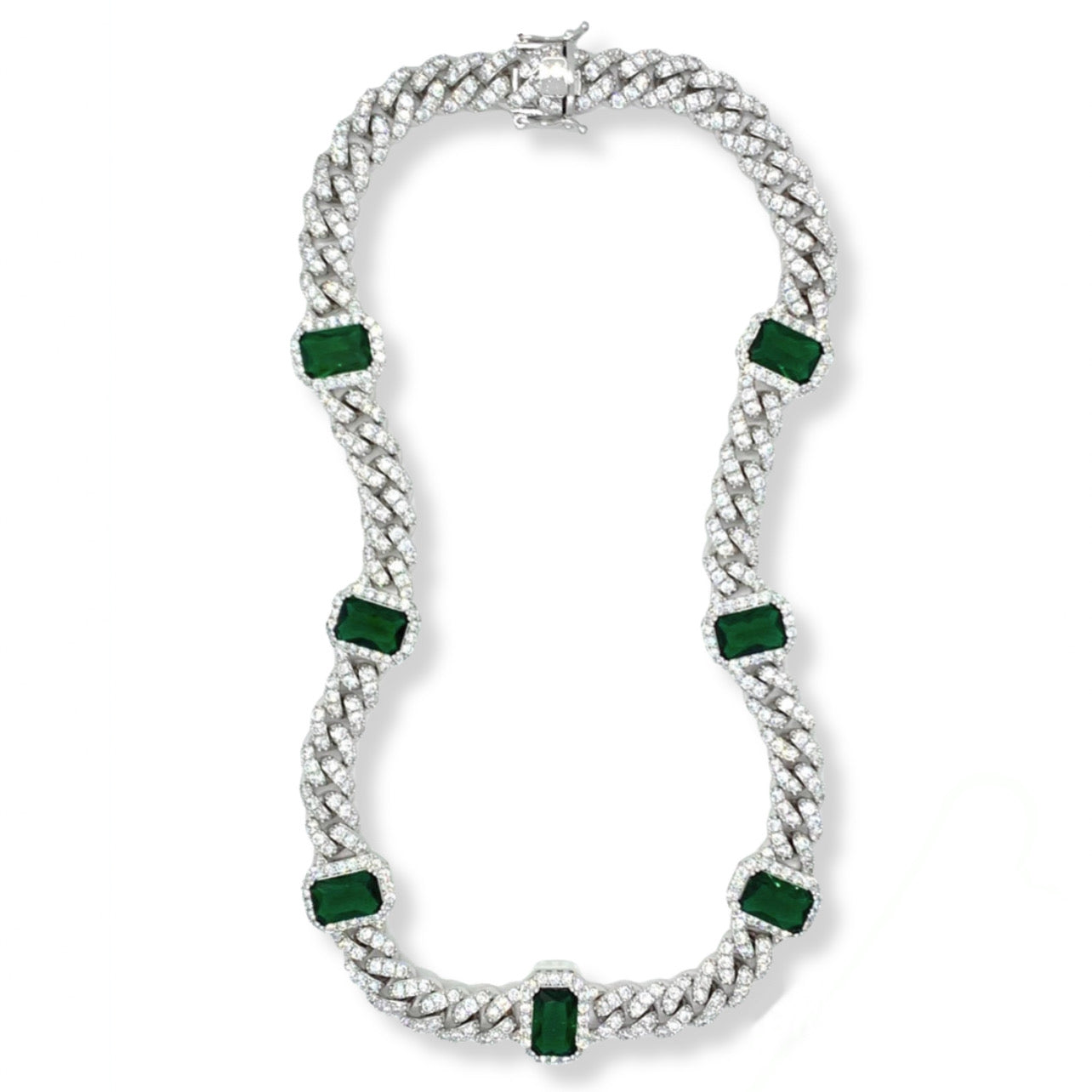JEWEL EMERALD CUBAN necklace