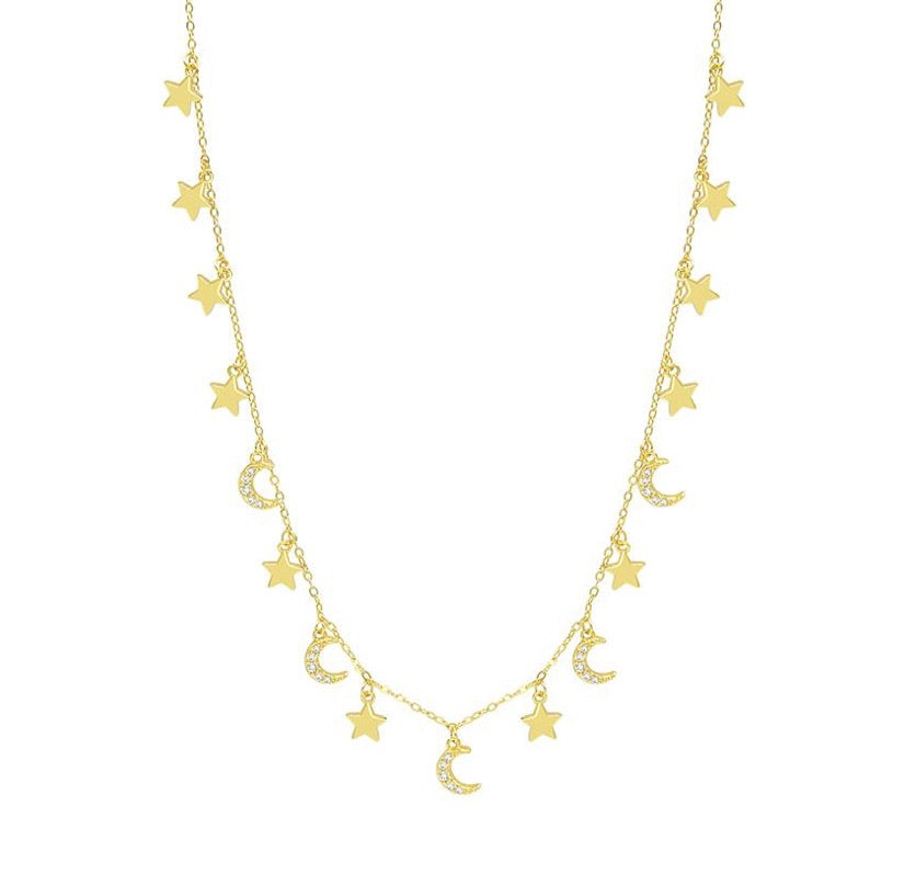 MOON & STARS DAINTY CHOKER necklace