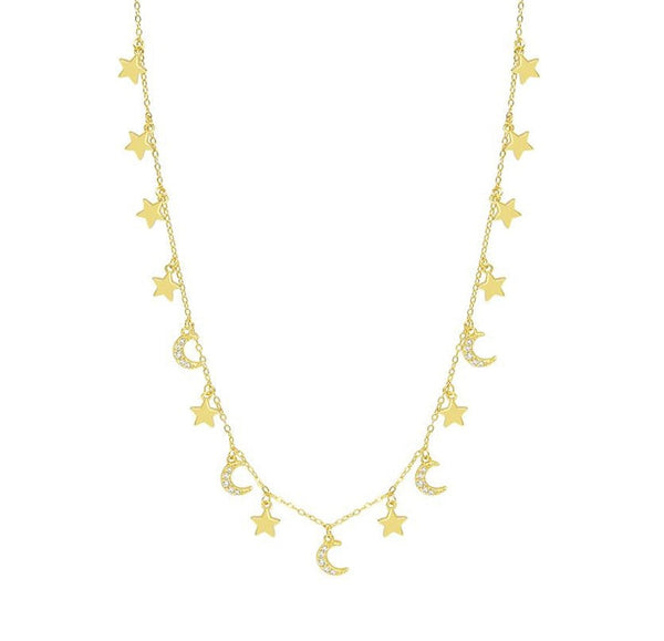 MOON & STARS DAINTY CHOKER necklace