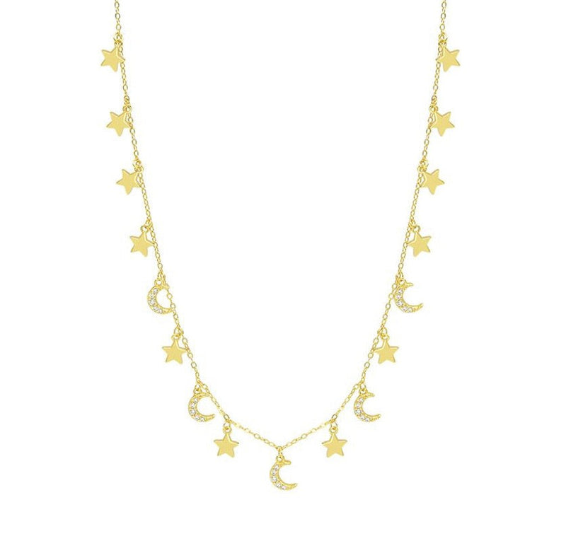 MOON & STARS DAINTY CHOKER necklace