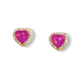 HEART FUCHSIA STUD earrings