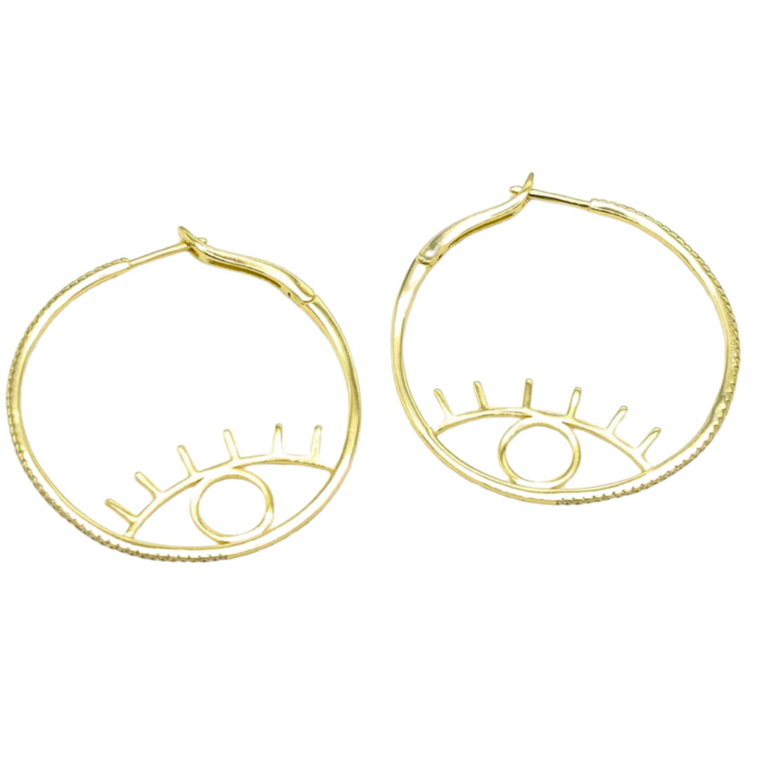 ABSTRACT EYE HOOP earrings