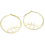 ABSTRACT EYE HOOP earrings