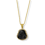 BLACK BUDDHA GOLD STEEL necklace